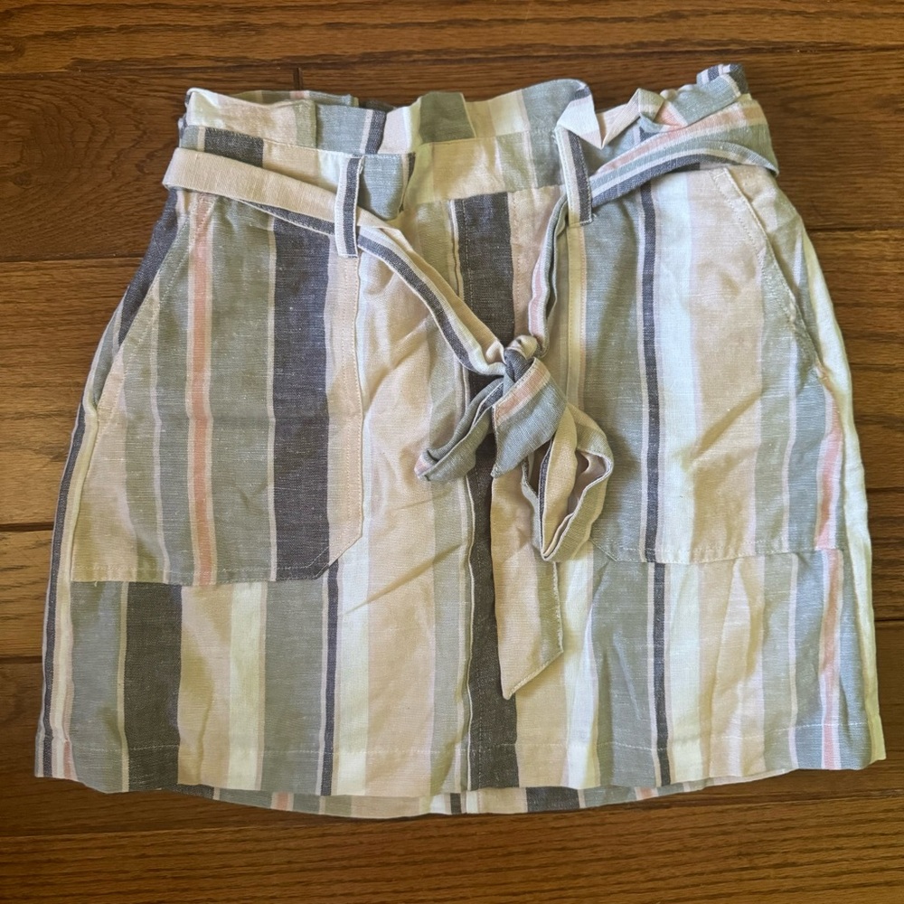 American Eagle Striped Linen Blend Skirt